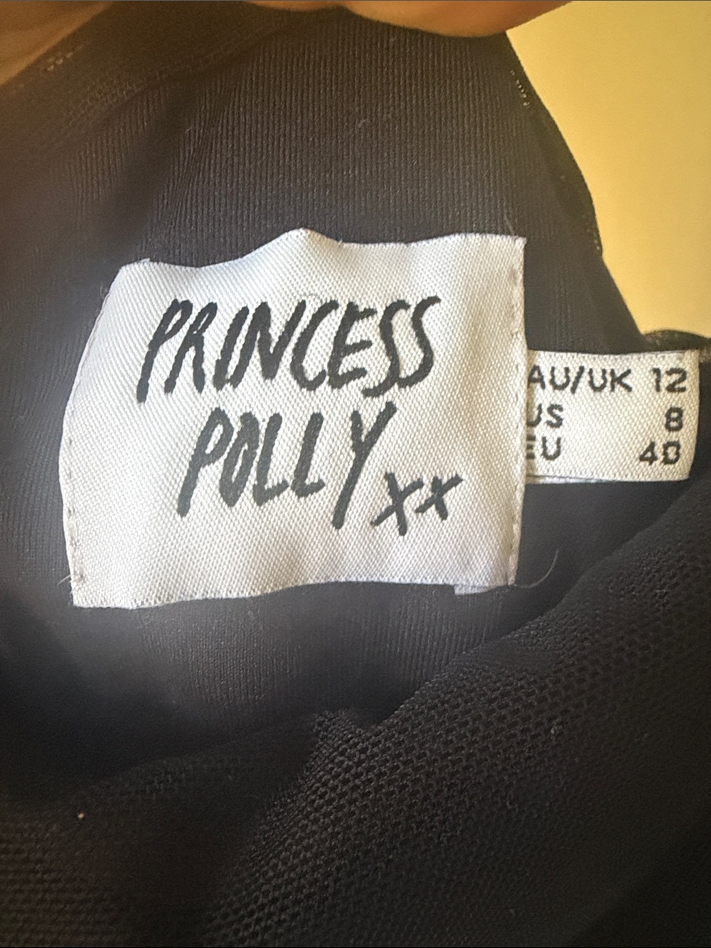 Princess Polly Black Strapless Tie-Sleeve Bodycon Mini Dress Size 8 - Picture 9 of 9